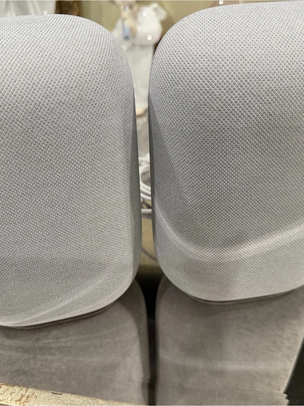 Google Smart Speaker in Light Gray with Orange Accent